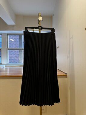 J Crew Black Accordion Skirt